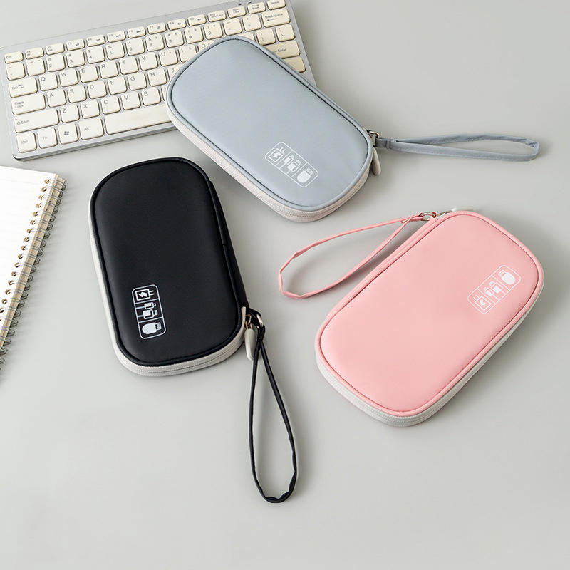 Data Cable Storage Bag Waterproof Travel Organizer Bag Portable Carry Case Double Layers Storage Bag for Cable Cord USB Charger