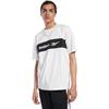 Reebok Camiseta de Manga Corta con Estampado de Letras Retro Casual para Hombre Tops Blanco Crudo Negro FK2716