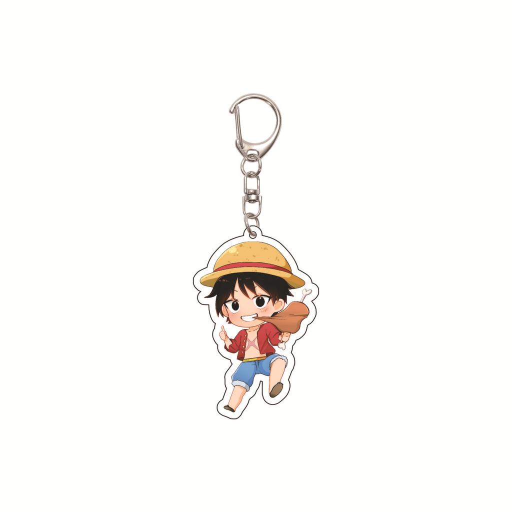 Anime One Piece keychain/clip with Chopper and Zoro Acrylic Keychain, Cartoon Acrylic Keychain Gift, Luffy Bag Keychain