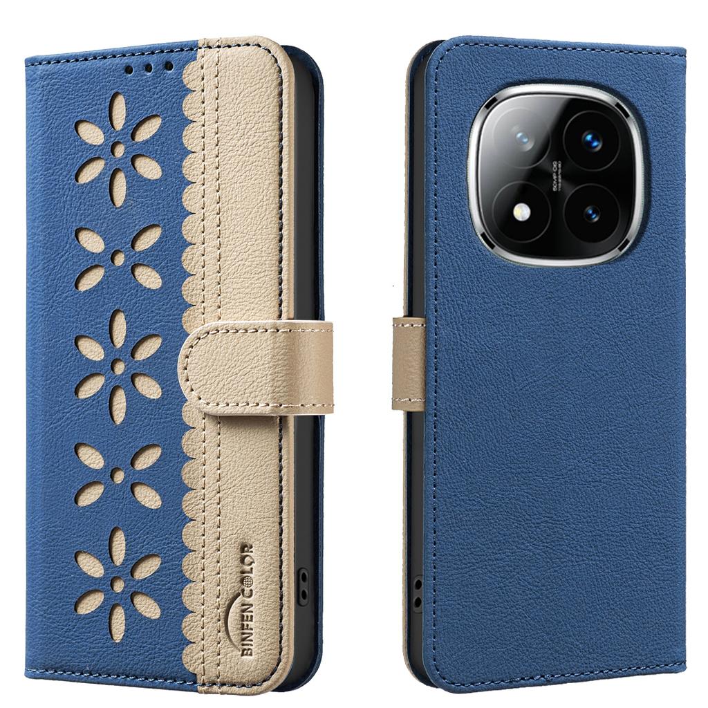 For Xiaomi Redmi Note 14 Pro+ 5G/Xiaomi Redmi Note 14 Pro 5G Leather Case BINFEN COLOR BF36 Floral Pattern Phone Cover RFID Blocking Wallet Stand