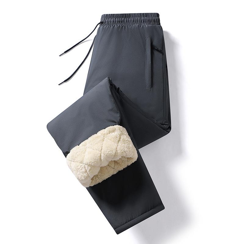 

Осенне-зимние мужские хлопковые брюки больших размеров, Ламповый вельвет, Трехзащитные, Ветрозащитные, Водонепроницаемые, Самонагревающаяся нашивка, Прямой крой M серый