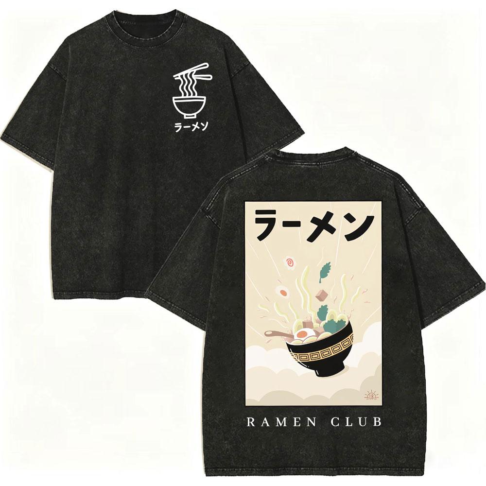 Vintage Gewaschen Japanischer Stil Harajuku T-Shirt Herren Damen Freizeit Mode Übergroßes T-Shirt Sommer 100% Baumwolle Streetwear T-Shirts