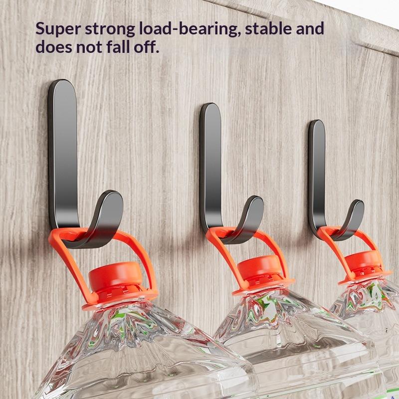 10Pcs Heavy Duty Adhesive Hooks No Drill Wall Hooks For Bathroom Kitchen Bedroom Towel Coat Hat Bag Hanging Organizer