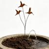 Decorative Wrought Iron Hummingbird Spikes Stake Handmade Bird Sculpture for Instants Garden Beautification