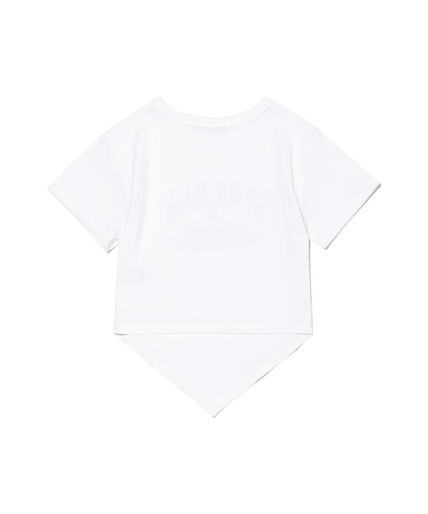 Nagwonpeongkeu Hemline Punk & Paradise Crop T-Shirt [White]