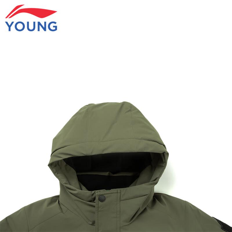 LI-NING Boys' Water-Repellent Duck Down Mid-Length Puffer Jacket
