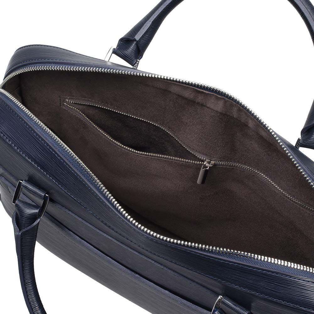 Pelle Morbida Briefcase Genuine Leather Capitano Embossed Leather Navy PMO-CA201 Men's PM-CA201-NV