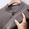 Hengyuanxiang Men's Thickened 100% Wool Cardigan Sweater