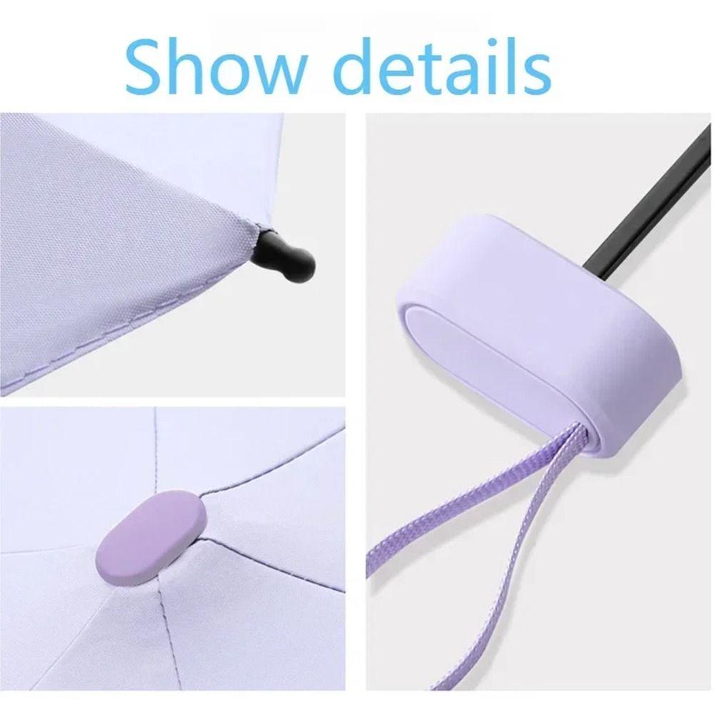 UPF50 Mini Sun Umbrella Five Fold Hand Operated Parasol Sturdy Travel Rain Umbrella  Outdoor