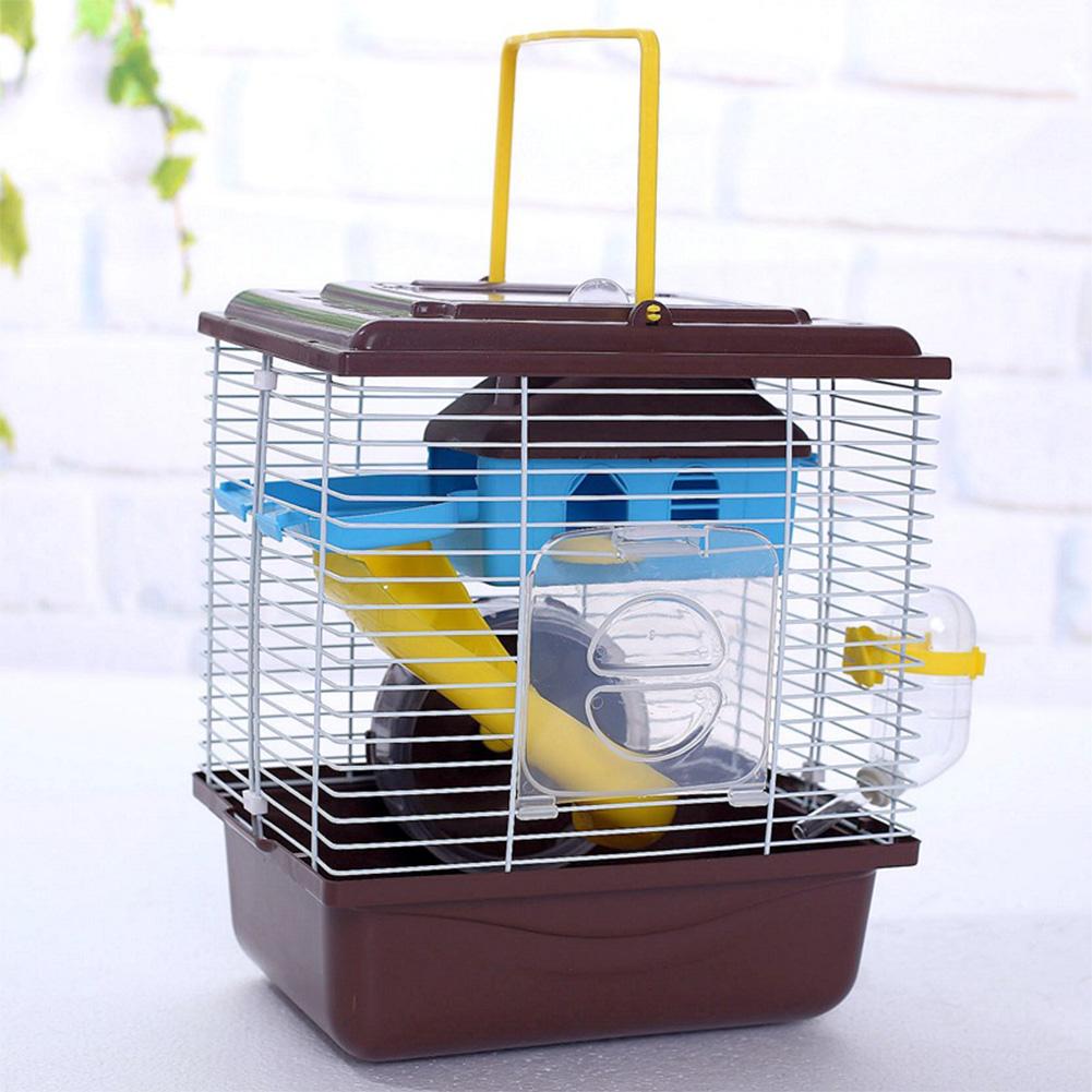Pet Cage Hamster Cottage with Transparent Skylight Double Layer House for Hamster Golden Hamster Pet