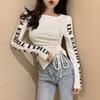 Women Slim Stretch Drawstring T-shirt
