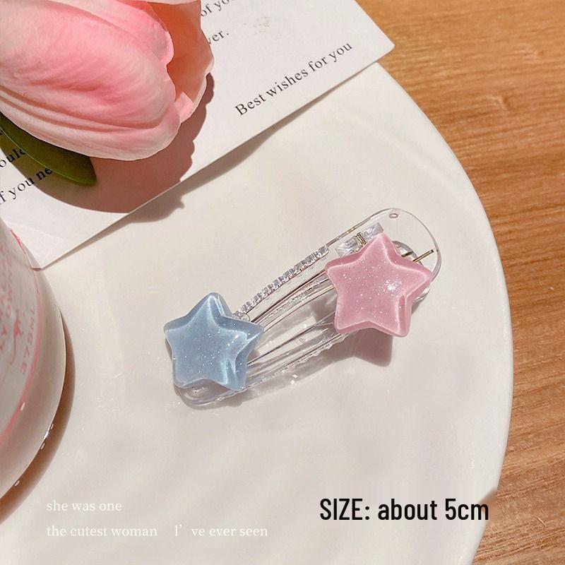 

Розовая заколка для волос «Дофамин»: Бесшовная круглая заколка Y2K - Милая маленькая боковая заколка для челки для женщин