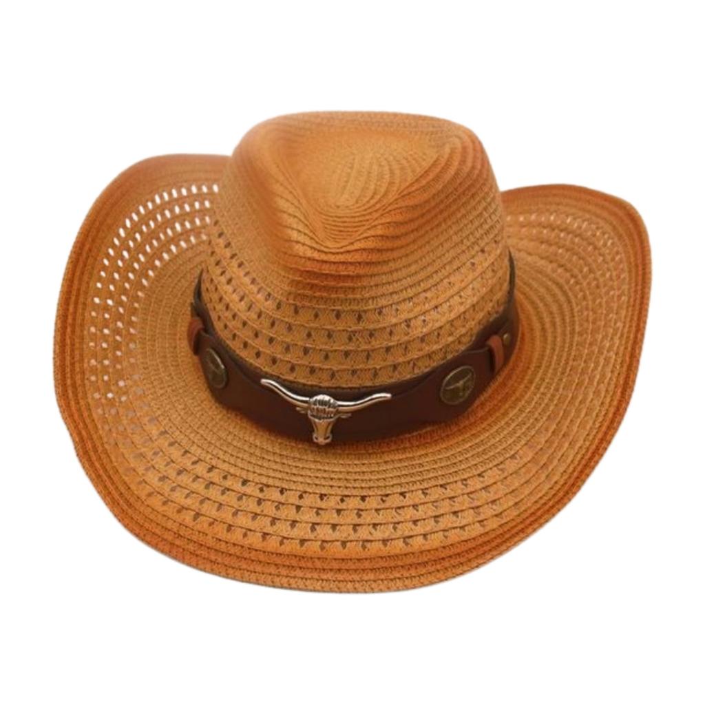 Spring And Summer Beach Windproof Sunscreen Straw Hat Men And Women Ethnic Style Western Cowboy Straw Hat