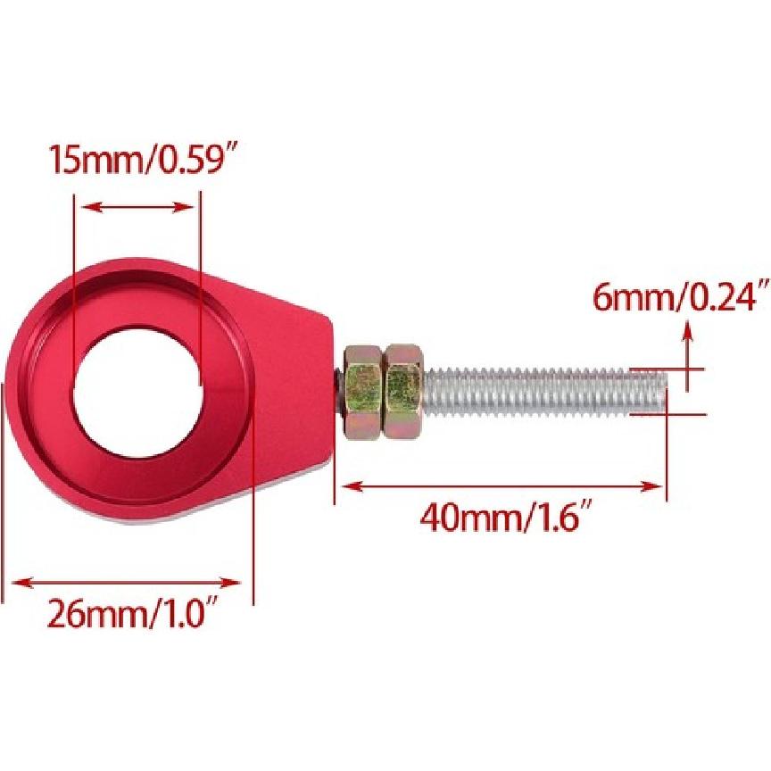 15mm Motorcycle Chain Adjuster Tensioner Replacement for 110cc 125cc Dirt Pit