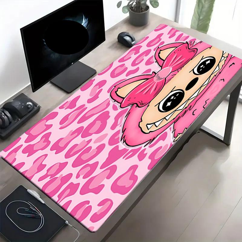 Labubu Print Mouse Pad, Anti‑Slip Desktop keyboard Mat, for PC Laptop Gaming Working Daily Use, Cool Festival Surprise Gift