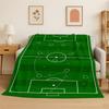 Green Football Field Soccer Art Sport Flannel Blanket Soft Throw Blanket for Bedroom Living Room Bed Travel Camping Picnic Nap