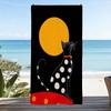 Retro Black Cat Sun Pop Art Beach Towel for Pool Resort Vacation Gift Tropical Print Textile 80x160cm