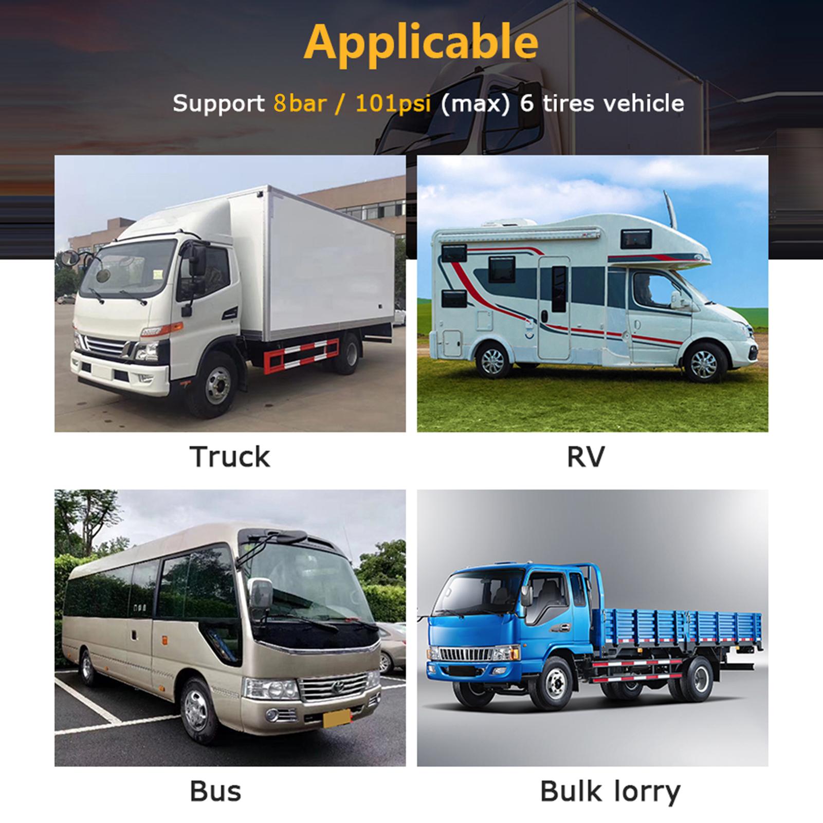 Tire Pressure Monitoring System, Solar Powered 6-Wheel Freight Vehicle Tire Pressure Monitor System for Truck, RV, Bus, Bulk Lorry