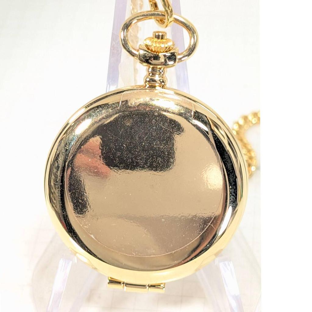 Used SEIKO ALBA Pocket Watch Hunter Case Battery Replaced Working Item X-05
