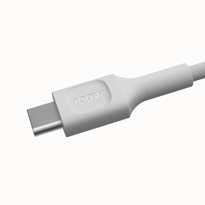 KABEL USB-C / USB-C Greencell PowerStream 30cm PD 100W hvid med fletning