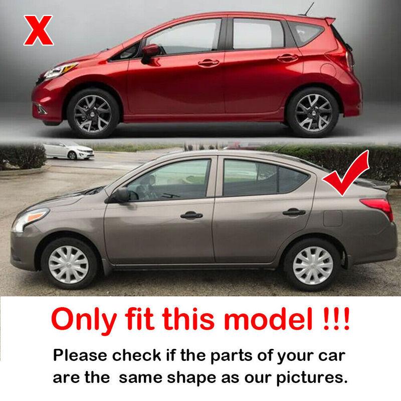 For Nissan Versa Sedan 2013-2018 Car Rear Louver Window Side Shutter Cover Trim Sticker Vent Scoop ABS Carbon Fiber Accessories