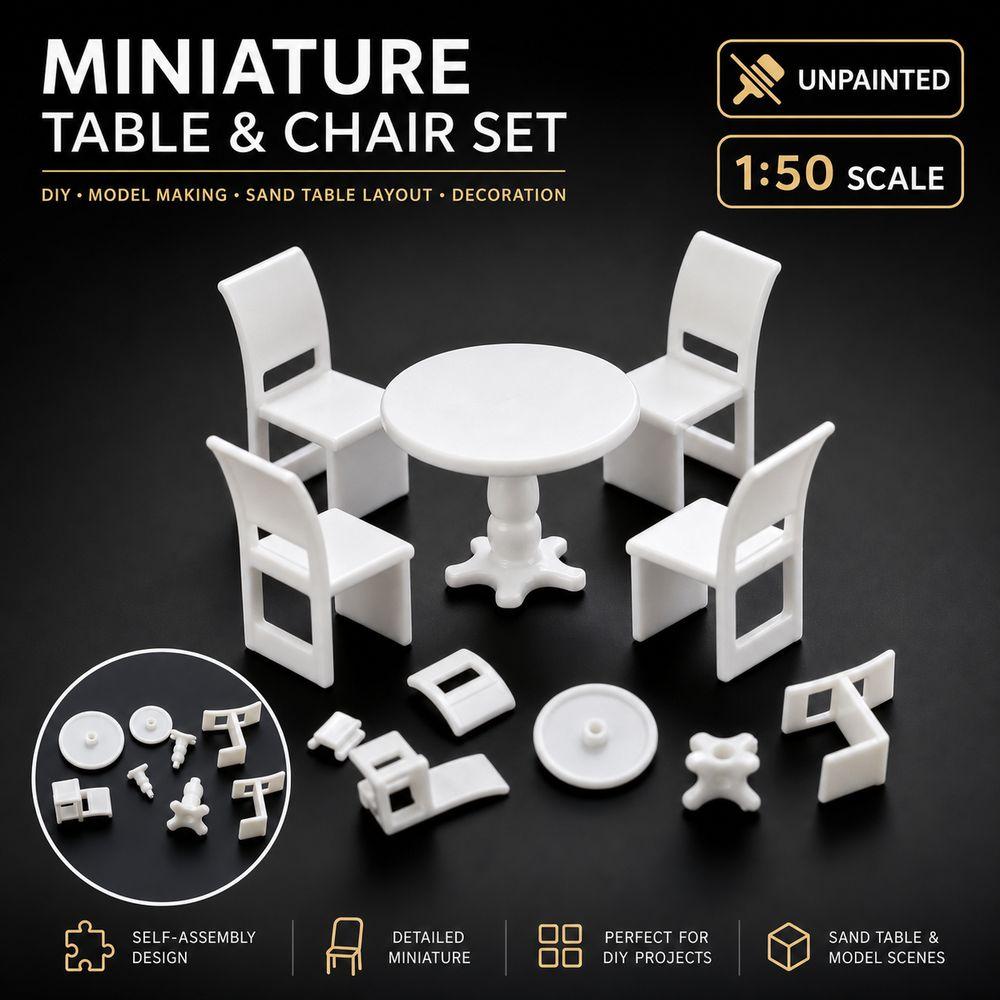2Set Miniature Miniature Furniture Model Self Assembly Dollhouse Furniture Set  House Decoration