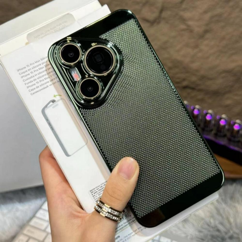 Huawei Pura 80 P80 P70 P60 P50 Pura70 Pro Plus Ultra Cooling Mesh Breathable Cover Luxury Electroplating Glossy Armor Case
