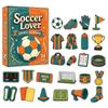 Green Yellow Soccer Ball -Day Advent Calendar with 2D Acrylic Sports Series