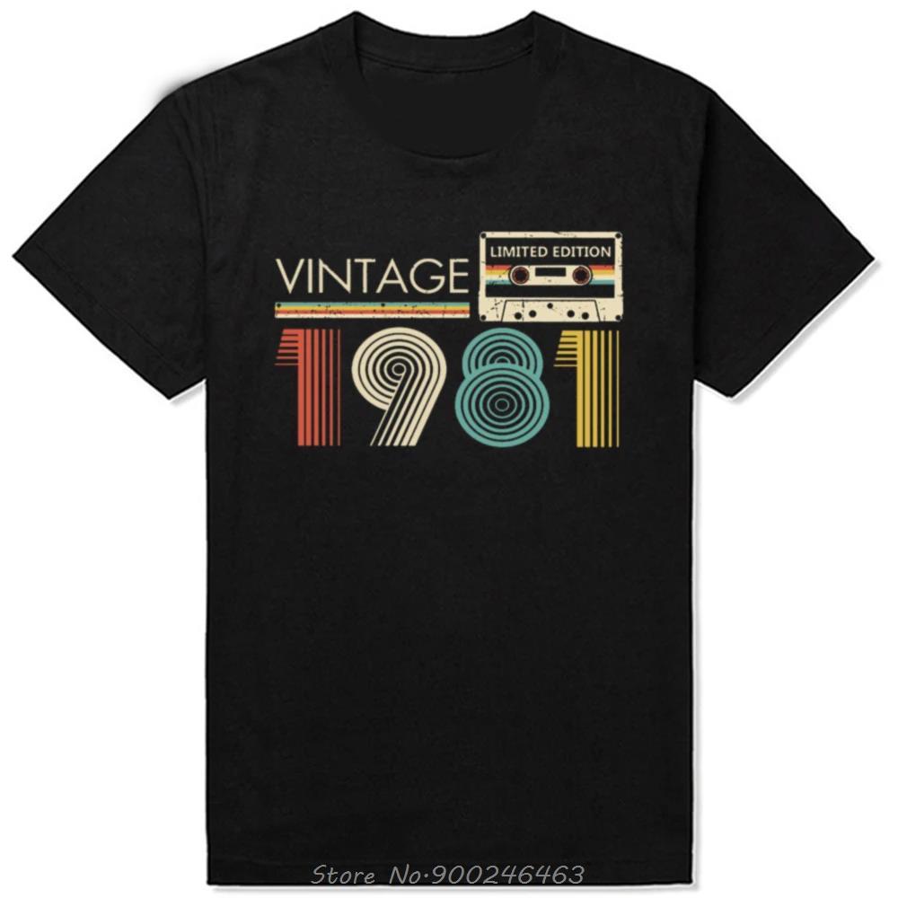 Vtipné Vintage Retro 1981 Limitovaná Edice Klasické Tričko Letní Grafické Bavlněné Streetwearové Trička Narozeninové Dárky Tričko Pánské Tričko