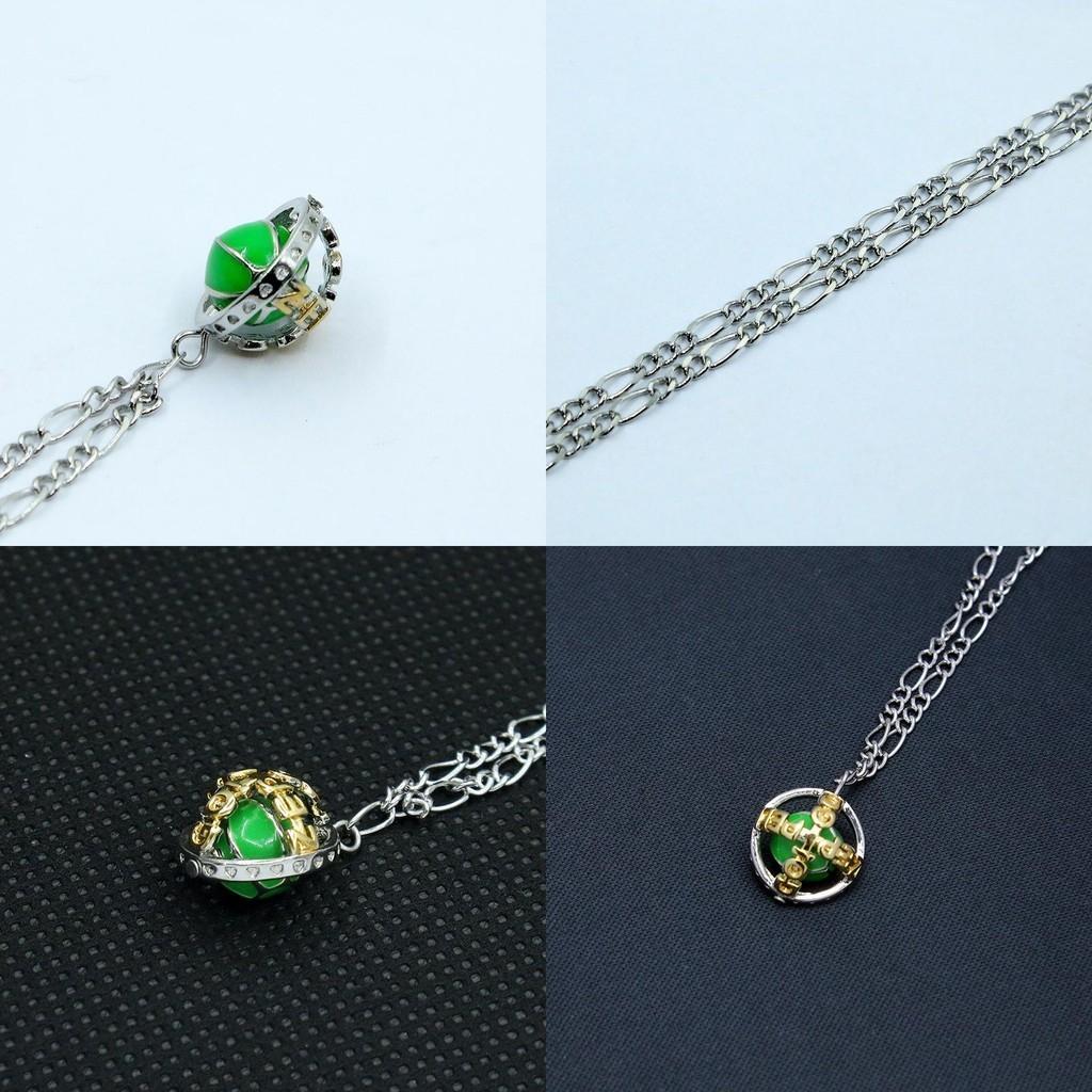Zeppeli Jojo Gyro Green Rotating Anime Necklace Metal Cartoon Themed Peripheral