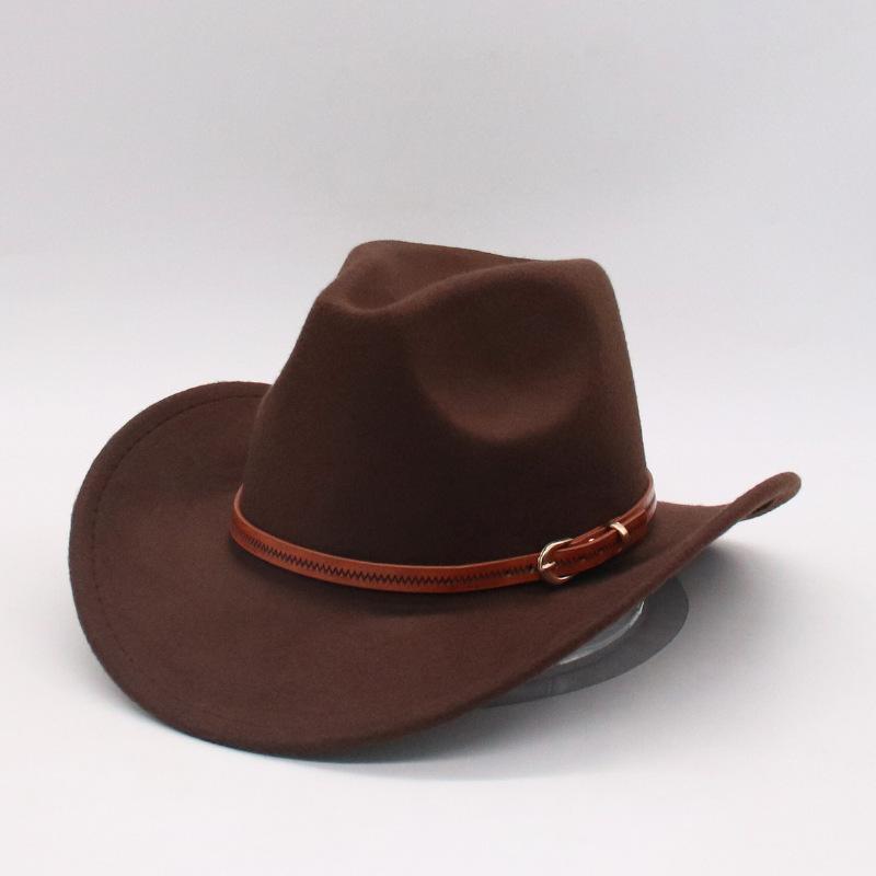 Cross-Border Hot Sale Western Cowboy Hat Men'S Felt Ethnic Style Retro Knight Top Hat Women'S Felt Manufacturer Wholesale Jazz