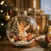 Personalisierte Weihnachtsgeschenkideen Beleuchtete Kugeln, 3D-Miniatur-Szene zum Aufhängen mit warmem LED-Licht, Einzigartige Souvenir-Geschenke, Klares Acryl