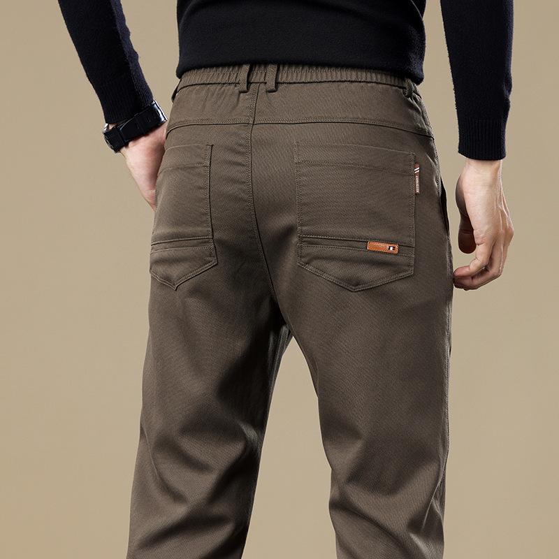 6 typů kávy Černá Šedá Podzimní a zimní Pánské kalhoty s fleecem/Běžné Volitelné Slim fit Rovná nohavice High-end Ležérní kalhoty pro mírně pokročilé