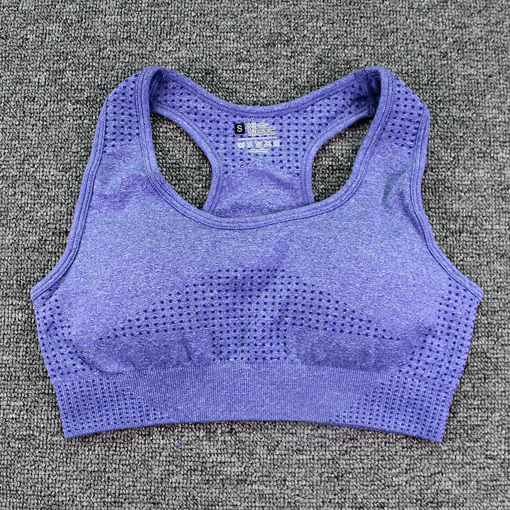 Seamless Polka Dot Racerback Yoga Tank: Women's High-End Sports Bra with Cups.