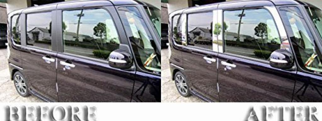 BRIGHTZ Finish Stainless Steel Pillar Panels for Tanto Custom Visor Set Fits and 610 Tanto Customs Ultra-Mirror LA600S/LA610S (No Required) - 12-Piece