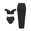 New European And American Starfish Split Swimsuit Long Skirt Three-Piece Bikini Women'S European And American Huludao Split Swimsuit