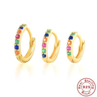 Stylish Classic Minimalist Presence S925 Sterling Silver Colored Diamond Earrings Earrings Earrings Ear Buckles Street Hipster Earrings