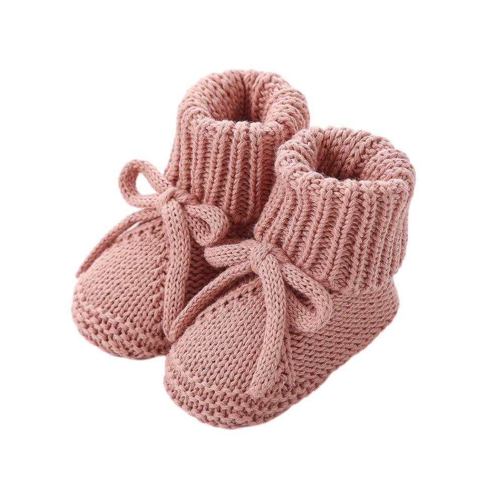 New Baby Bow Tie Knitted Sock Shoes Non-Slip Soft Sole First Walker Socks Cute Crawling Sock for Infants Toddler Footwear