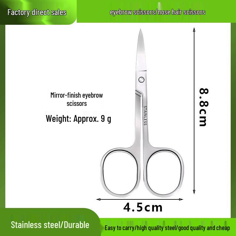 Spot Stainless Steel Eyebrow Scissors - Mirror Finish for Women's Makeup & Men's Beard Grooming