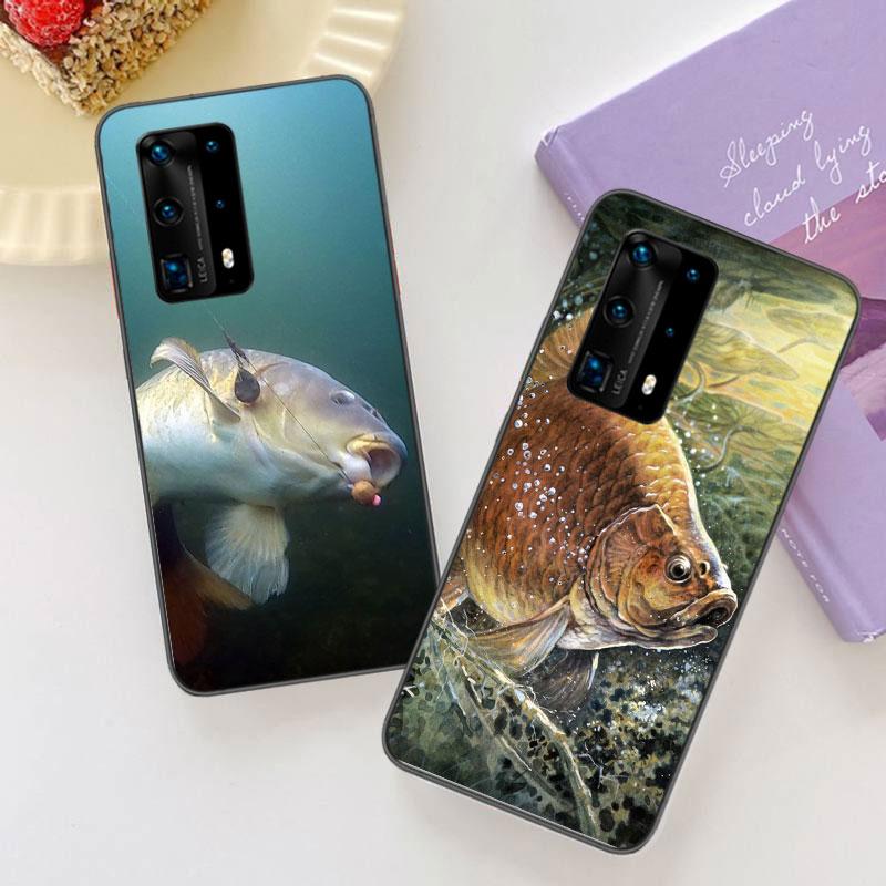 Carp Fishing Fish Soft Clear Phone Case For Huawei P30 Lite P10 P20 P40 P50 Pro Mate 40 Pro 30 20 10 Lite Cover Silicone
