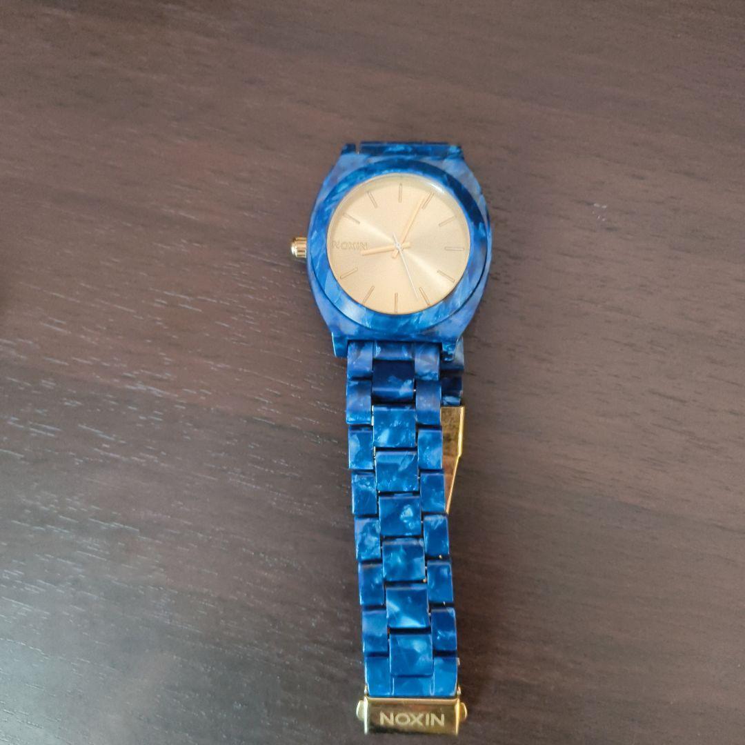Used NIXON THE TIME TELLER ACETATE wristwatch blue marble
