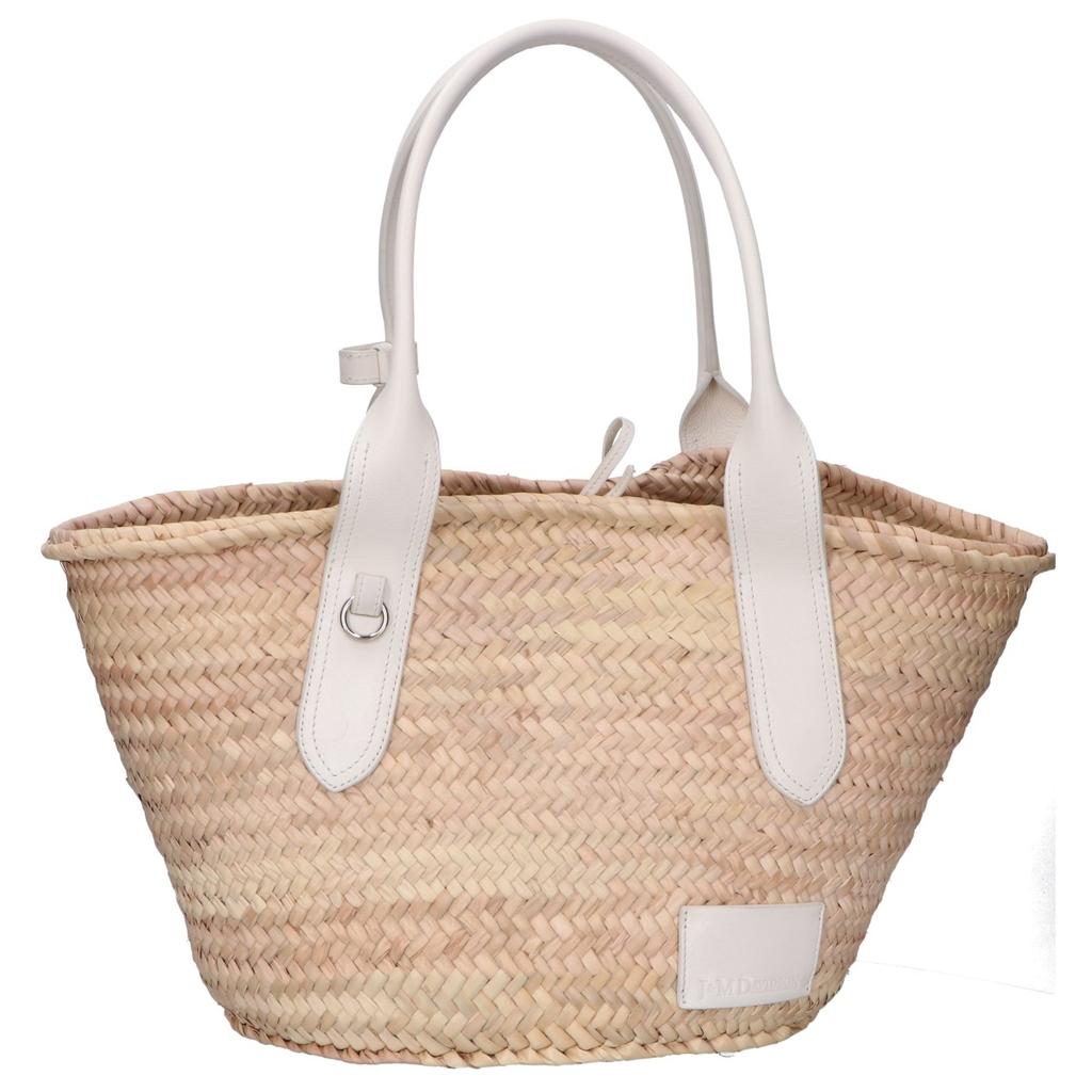 J&MDavidson BASKET M Raffia/Leather Basket Bag Tote Bag Natural / whiteUsed
