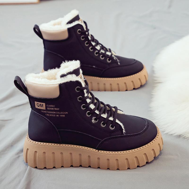 

High-top cotton shoes winter velvet thickened warm snow boots women s versatile new cotton women s shoes winter 40