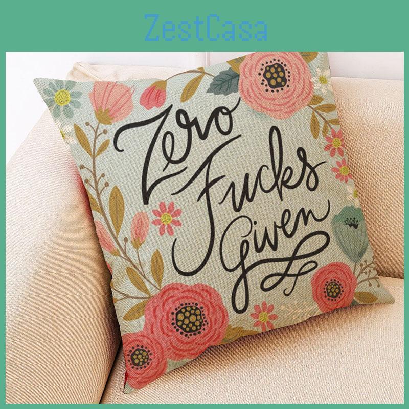 Elegant Letter Print Cotton Linen Pillow Cover For Home Car And Office Decor