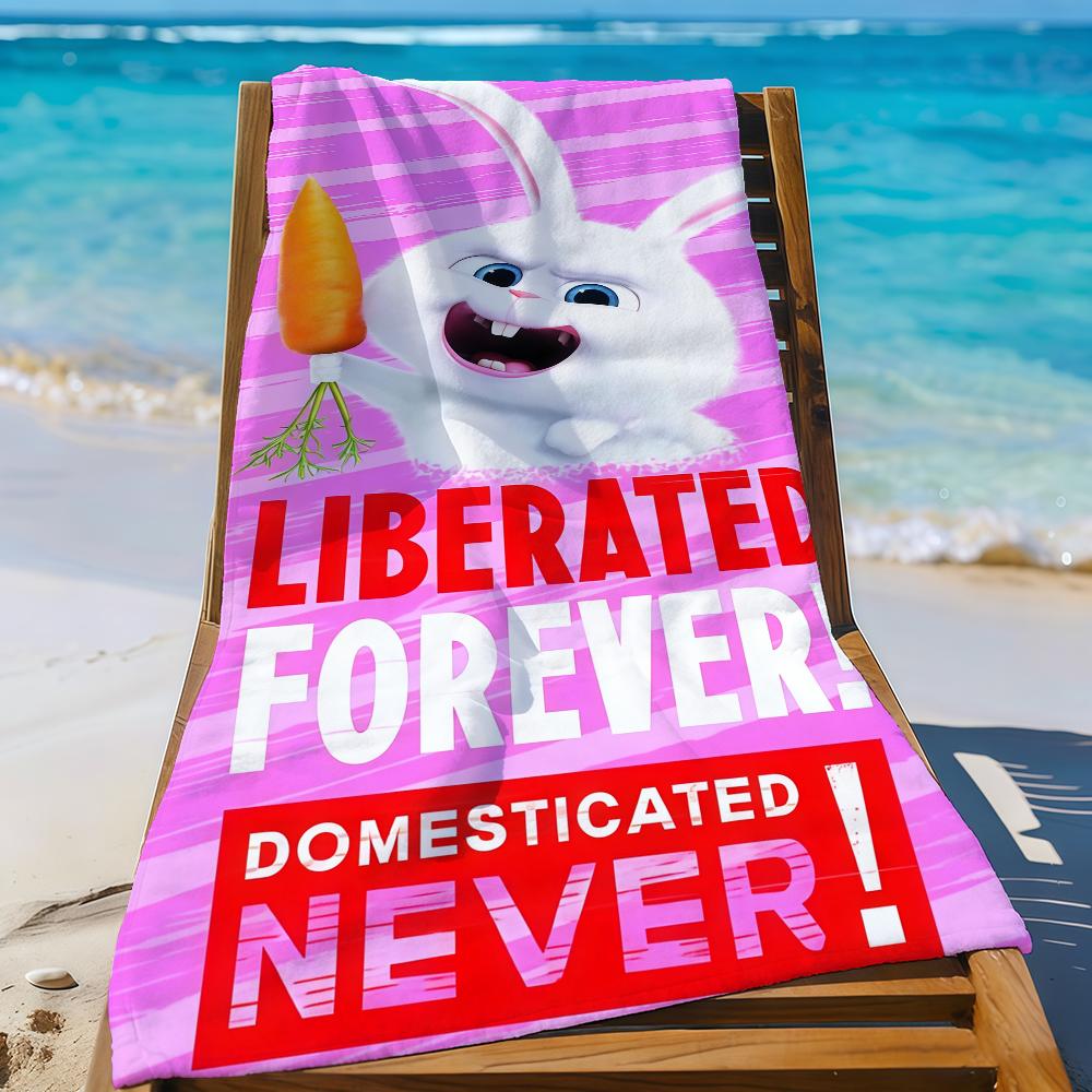 Cartoon THE S-SECRET LIFE OF P-PETS Towel Beach Shower Bath Travel Lightweight Skin Friendly for Pool Camping Cruise Summer