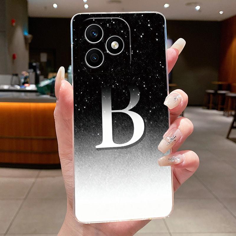 

Crystal Diamond Letter Pattern For Honor X8d 4G Couple Phone Case For Honor X8d 4G Clear TPU Silicone Anti-scratch Soft Casing Honor X8d 4G