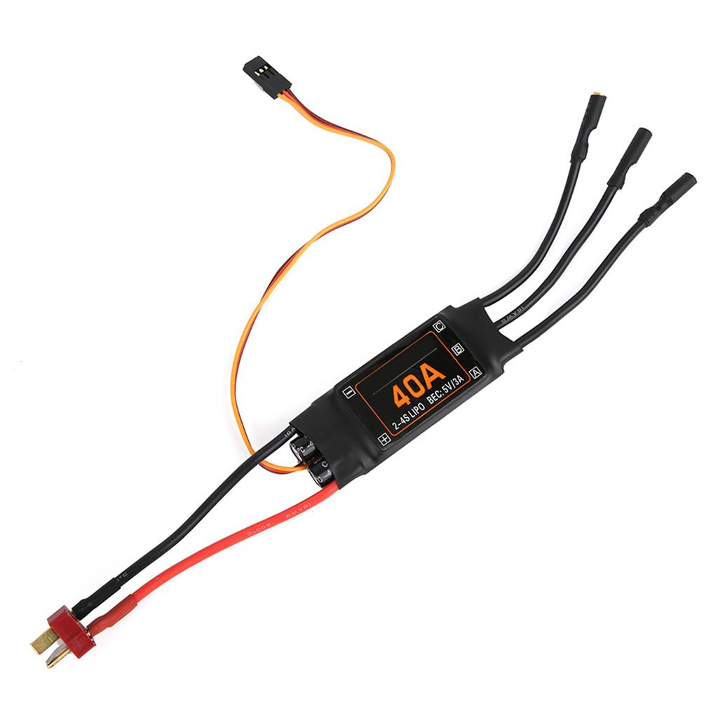 40A Speed Controller Brushless ESC RC Drone Helicopter FPV Parts AccessoriesBlack