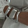 New Wide Cuff Bangles Hip Hop Punk copper Color Geometric Metal Spring Bangles For Women Bracelets Men Jewelry Vintage