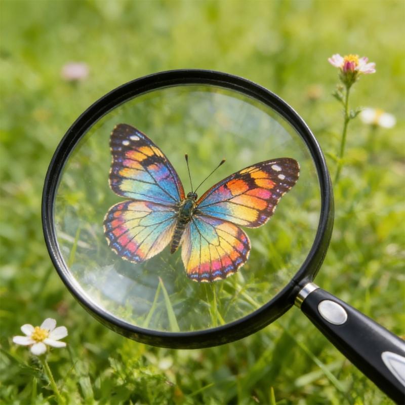 2 Time/1.5 Time Magnifying Glass Shatterproof Design Nonslip Handle Perfect for Close Work Reading by Elderly Adults Nature Exploration