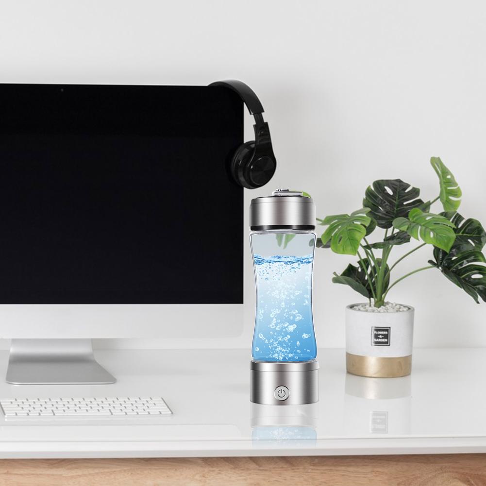 Vattenflaska i högborosilikatglas Elektrolysteknik Vattengenerator Väteberikad Vattenflaska Generator för Hemmet